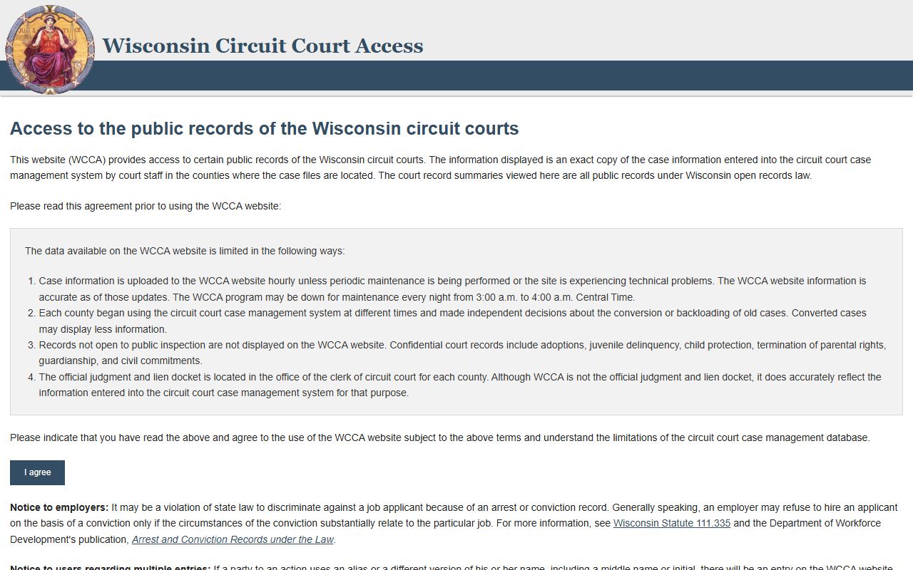 Taylor County court records after jail arrest WCCA search portal